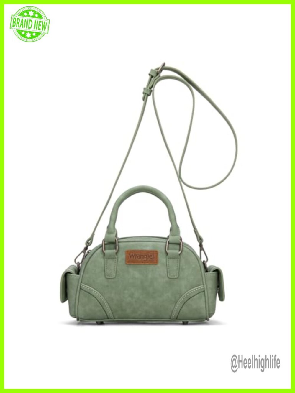 Wrangler Dakota Small Crossbody Purse Leather-Trim Top Handle Bag Detachable